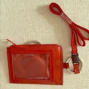 Orange Leather ID Holder